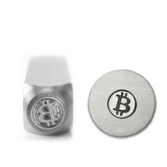 Bitcoin Logo Metal Stamp, 6mm